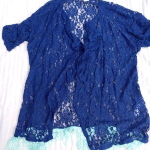 LuLaRoe Blue Lace Cardigan